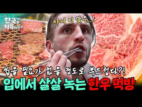 “입에서 살살 녹네” 부드러운 한우에 상큼한 물냉면까지?! K-한우에 제대로 감탄한 외국인들