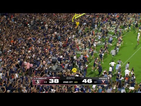 Virginia fans RUSH THE FIELD after upsetting No. 8 Florida State 😱 | ESPN College Football