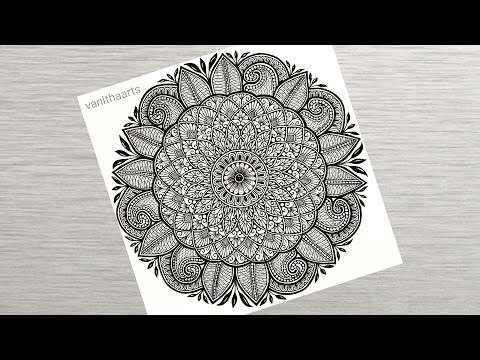 How to draw a Mandala Art for Beginners Step by Step Tutorial Easy Mandala Drawing vanithaarts