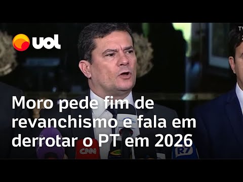 Sergio Moro pede fim de revanchismo e fala em derrotar o PT em 2026: 'Com Caiado, Tarcísio ou Zema'