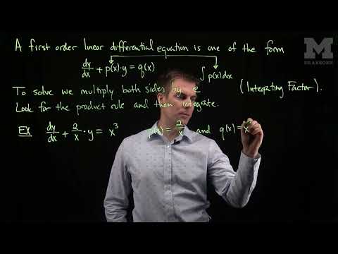First Order Linear Differential Equations
