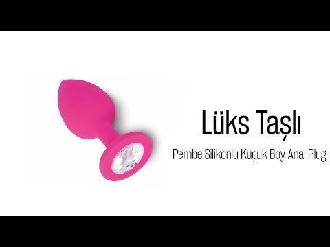 Özel Pembe Silikonlu Lüks Taşlı Küçük Boy Anal Plug