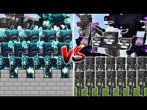 WITHER ARMY vs WARDEN CASTLE | Minecraft Mob Battle