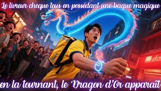 Le livreur choque tous en possédant une bague magique : en la tournant, le Dragon d’Or apparaît.