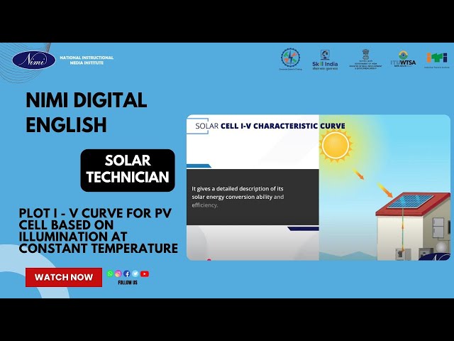 Plot I - V curve for PV cell based on illumination at constant temperature