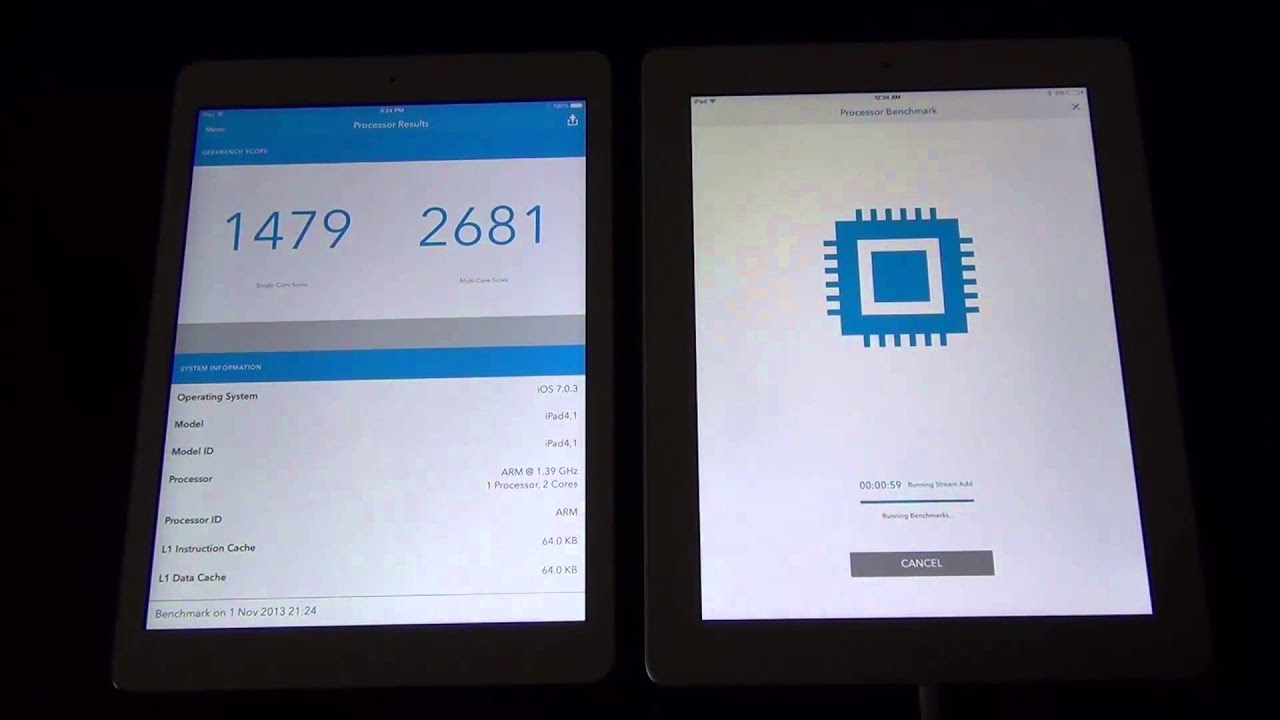 iPad Air vs iPad 4 Speed Test Comparison