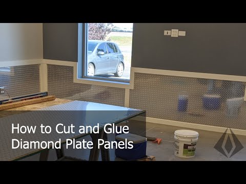 How to install Diamond Plate Wall Panels with Adhesive and MDF Trim.