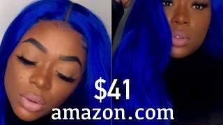$41 ROYAL BLUE WIG FROM AMAZON | INSTALL