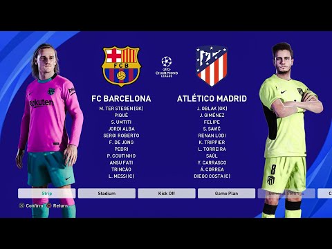 PES 2021 FC Barcelona vs Atletico Madrid - UEFA Champions League Final - PS4 Gameplay