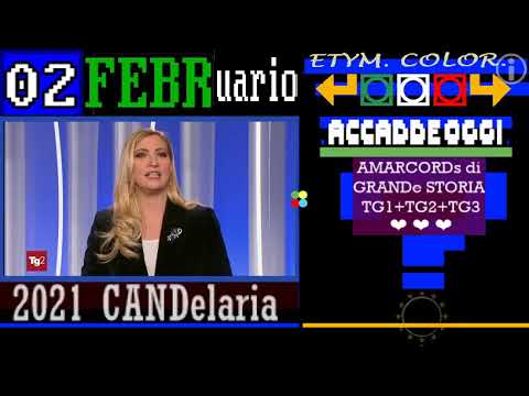 TITOLi TG2 sera 02 FEBBRaio 2021 MarteDì + titoli incrociati con RAI STORIA OGGI e TELEVIDEO