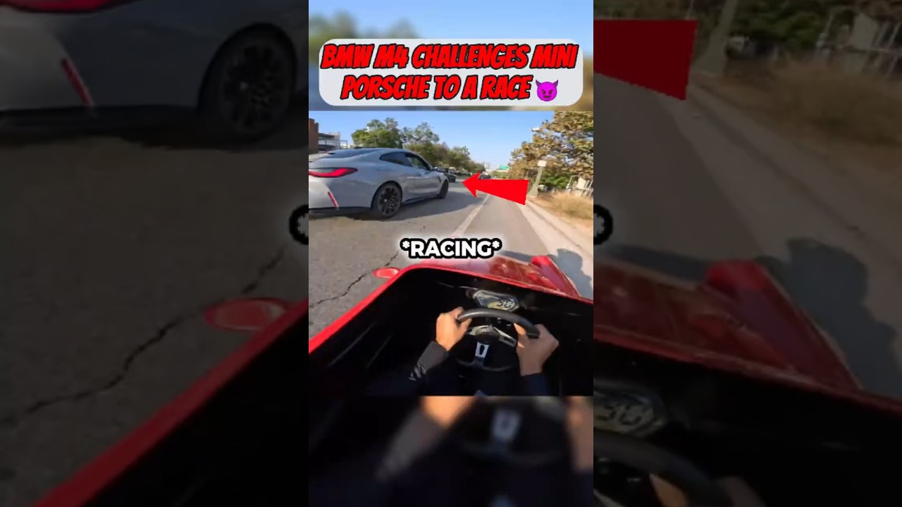 BMW M4 vs Mini Porsche... The Craziest STREET RACE 😈