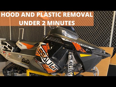 Hood and plastic removal Polaris snowmobile 2011-2016 (Pro-ride)- LESS THAN TWO MINUTES