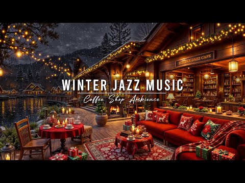 Warm Winter Jazz Music at Outdoor Coffee Shop Ambience ⛄ Relaxing Jazz Background Music for Studying