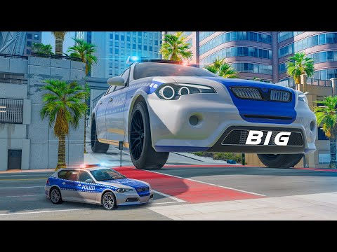 THE BIGGEST POLICE CAR vs THE SMALLEST POLICE CAR IN THE WORLD in BeamNG.drive