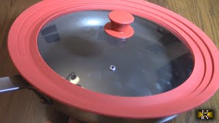 13"-14"-15"  Universal Lid for Oversized Pots, Tempered Glass Lid with Heat-Resistant Silicone Edge