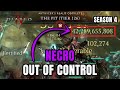 NECRO IS OUT OF CONTROL! Pit 126+ & 42B Hits - Season 4 Diablo 4