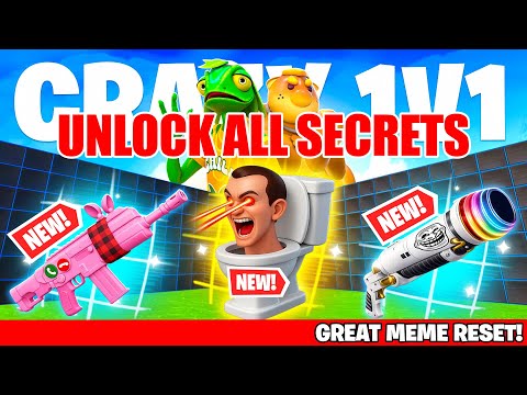 UNLOCK ALL NEW SECRETS IN CRAZY 1V1 FFA ALL GUNS & RIDES BY HOZZY #fortnite #hozzy
