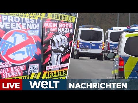 GIEßEN IM AUSNAHMEZUSTAND: Antifa gegen AfD-Jugend – Extremdynamische Lage für Polizei  | LIVESTREAM