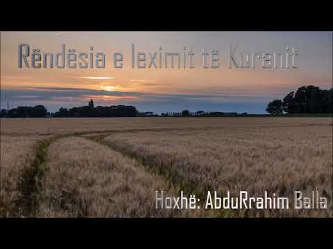 Rëndësia e leximit të Kuranit- Hoxhë: AbduRrahim Balla