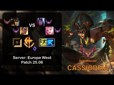 Cassiopeia APC + Rell vs Varus + Seraphine - EUW GrandMaster - Patch 25.06