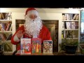 Santa with special Christmas presents of personalized kids books & movie