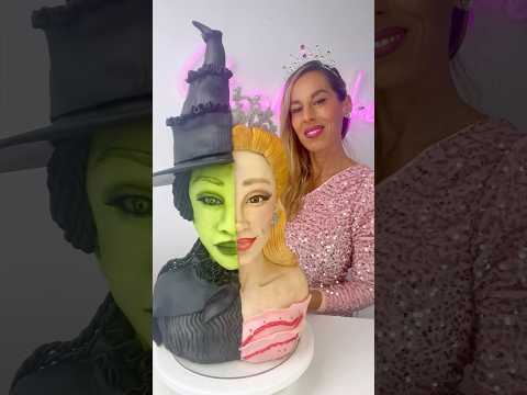 Team Elphaba or team Glinda 🍰? #cake #elphaba #glinda #wicked #disney #shorts #trend