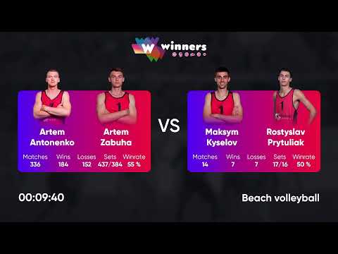 16:55 A. Antonenko / A. Zabuha - M. Kyselov / R. Prytuliak 08.10.2022 | Winners Beach Volleyball