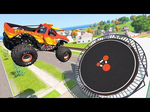 Trampoline Jumps #1 | BeamNG Drive | CrashJunkies