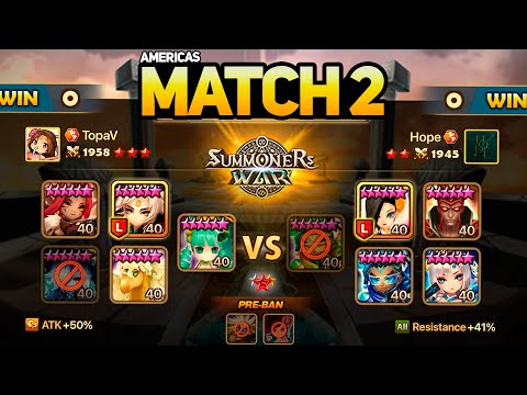 TopaV vs Hope. SWC2022 AMERICAS Preliminary (BO3) - Summoners War