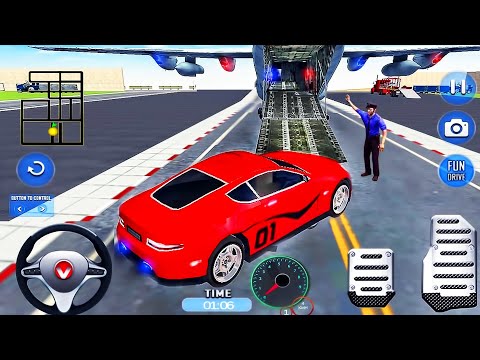 Airplane Pilot Car Transporter Simulator - Cargo Multi Trailer Transport Drive - Android GamePlay
