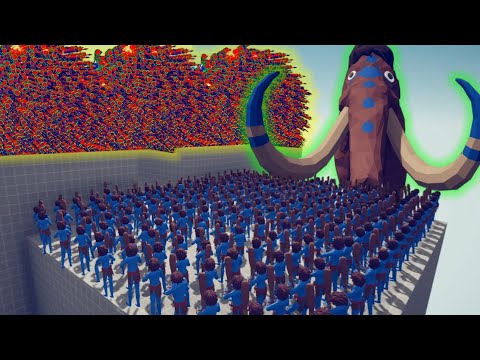 200x CLUBBER + 1x MAMMOTH vs 1x EVERY GOD | Totally Accurate Battle Simulator TABS