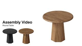 JW1216 - Installation Guide - 🔧 Easy Assembly for Rustic Round Pedestal Dining Table 🌿