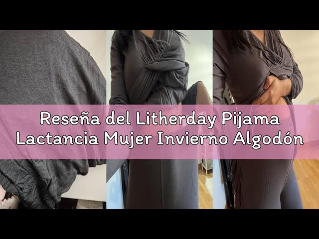 Vídeo relacionado con Litherday Pijama de Mujer Invierno Algodón Conjunto Manga Larga Ropa de Dormir Con Cuello en V, Bolsillos y Cordón, Rosa, L