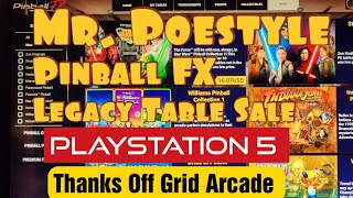 Mr. Poestyle Pinball FX Legacy Table Sale Playstation 5 Thanks Off Grid Arcade
