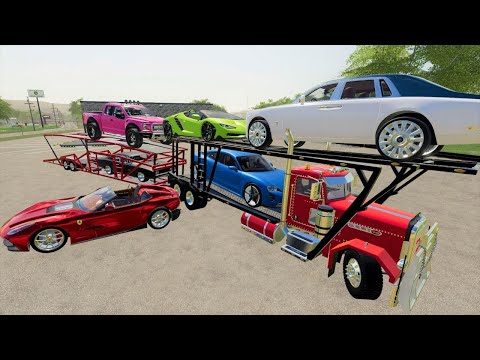 Delivering MILLION dollar luxury cars (We Crash) | Farming Simulator 19