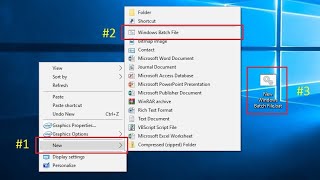 Create a New Windows Batch File from the menu