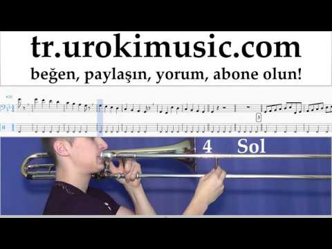 Trombon dersleri Mission Impossible - Theme Notalar Eğitim Bölüm#2 um-i723