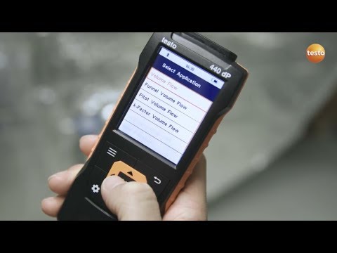 Volume flow measurement in ducts with the air velocity and IAQ measuring instrument testo 440