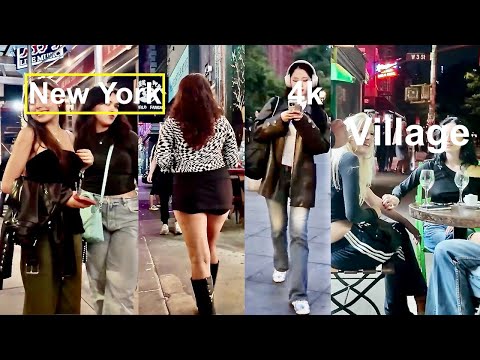 Downtown Nightlife, Washington Square Park + Downtown Bars 4k