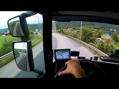 POV Driving Scania R450. Switzerland.