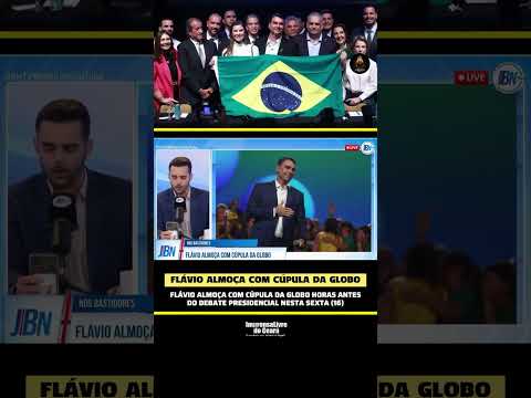 Flávio Bolsonaro almoça com cúpula da Globo horas antes da sabatina na emissora nesta sexta (16)