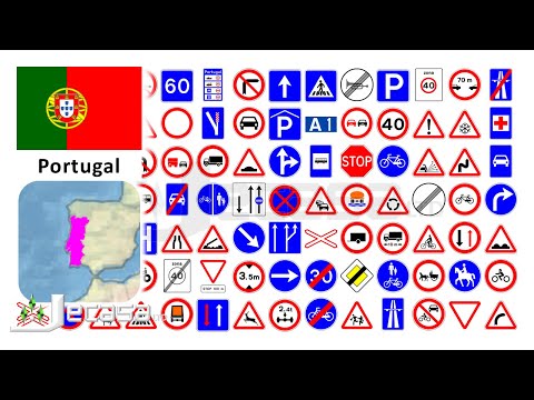 Traffic-Road Signs in Portugal (Lisbon, Porto, Amadora, Braga, Coimbra) | English Vocabulary