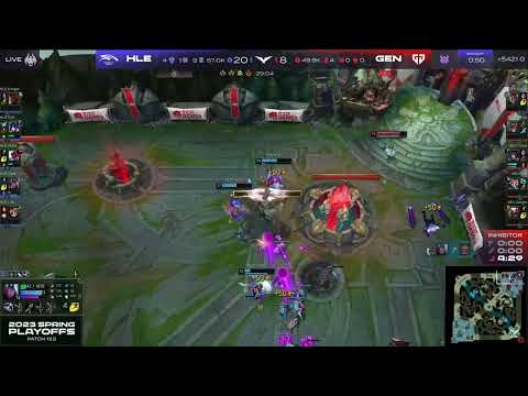 HLE Zeka massive Yone Knockup to contest POG! GEN vs HLE LCK spring playoff game 3.