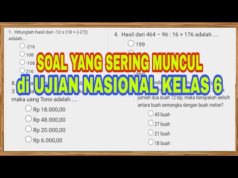 SOAL YANG SERING MUNCUL DI UJIAN NASIONAL KELAS 6 - MATEMATIKA MUDAH