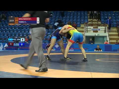 1/4 GR - 77 kg: I. MAGOMADOV (KAZ) v. S. YABIKU (JPN)