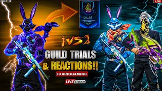 FREE FIRE LIVE TELUGU - 1V2 GUILD TRIALS & REACTIONS 😱 - 6v6 FUN ROOMS - REDEEM CODE GIVEAWAY#LIVE