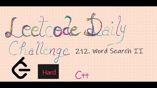 YouTube video '212. Word Search II | Leetcode | Hard | c++'