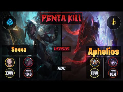 Rekkles SENNA (ADC) [Glacial Augment] VS APHELIOS - Challenger EUW Patch 10.3 Penta Kill