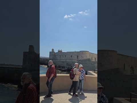 Castello Maniace, the end of the island of Ortigia, Sicily, Italy, overlooking the gorgeous Ocean!