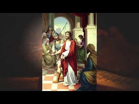 Station 1 Mary's way of the Cross.   Jesus is condemned to death